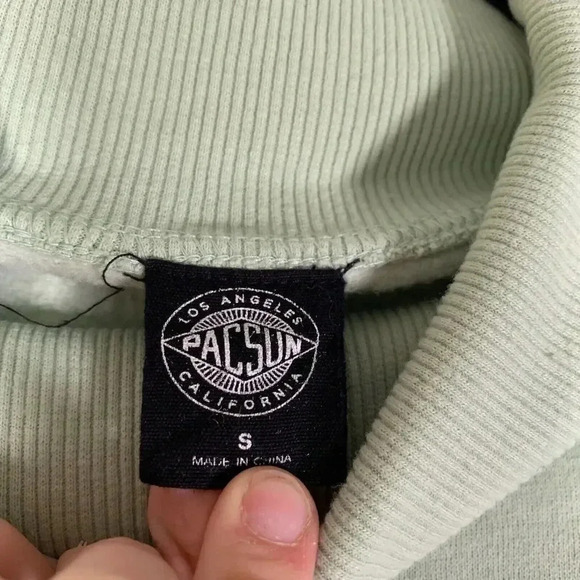 Pacsun Sweater Women’s Small Green Turtle Neck Cropped Long Sleeve Sweater - Picture 5 of 8